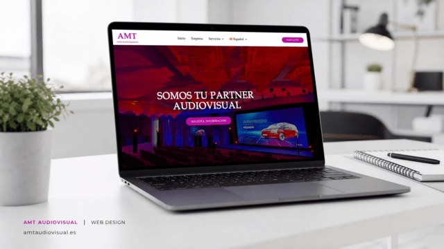 Captura de la web de AMT Audiovisual, audiovisual y eventos