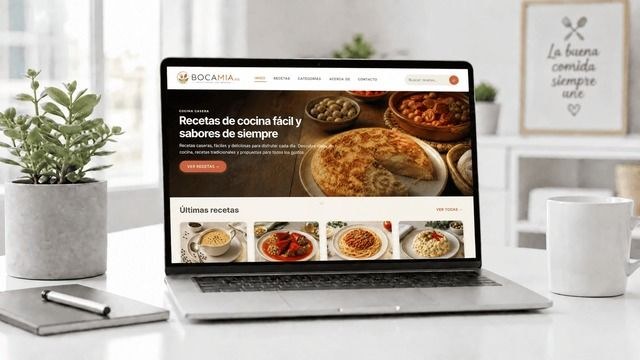 Captura de la web de Bocamia, recetas de cocina