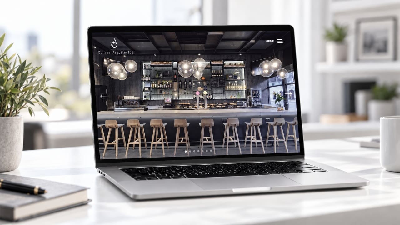 Captura de la web de Corzón Arquitectos, arquitectura y diseño de interiores