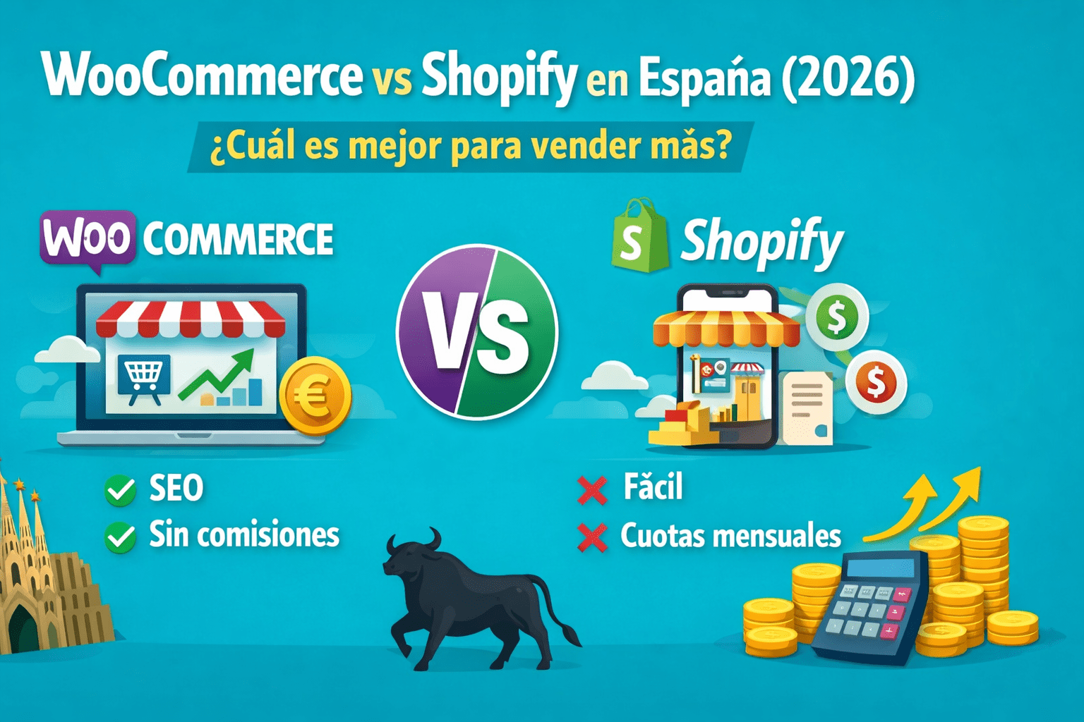 WooCommerce vs Shopify cuál elegir para crear una tienda online rentable WooCommerce vs Shopify cuál elegir para crear una tienda online rentable en España (2026)